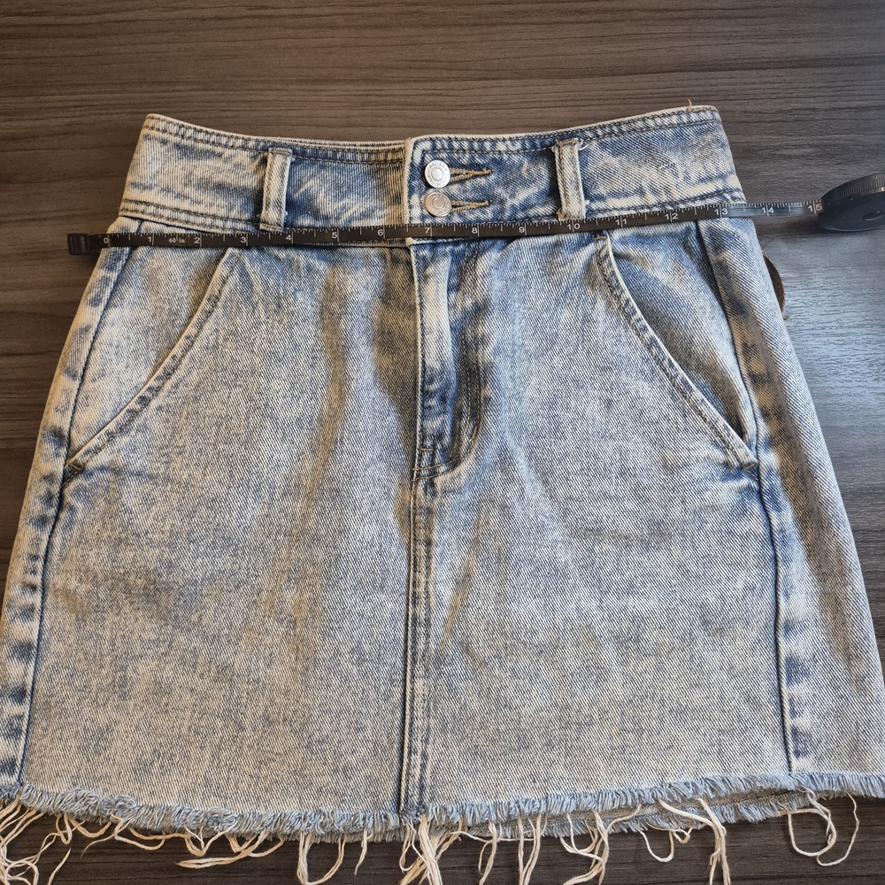 PacSun Light Blue Acid Wash Denim Mini Skirt - Picture 8 of 12